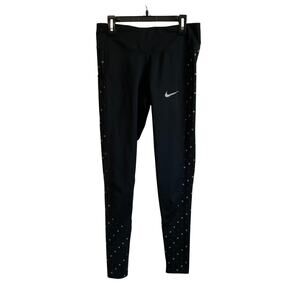 Nike Full Length Black Polka Dot Leggings with Pockets - Size Small